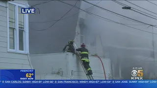 Oakland Fire:  Firefighters battle 3-alarm fire  in Oakland neighborhood