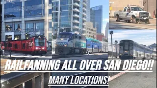 Railfanning ALL OVER San Diego ft NCTD 3002, AMTRAK, METROLINK, MTS TROLLEY, AND MORE 11/21/2021