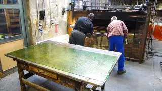 Rolled Table-Cathedral-Glass * Tischkathedralglas - Produktion ~ Glashuette Lamberts Waldsassen
