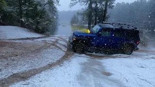 New Jersey Pine Barrens 5Boro_Ovrland Off-Roading during beautiful snow fall.