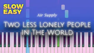 Air Supply - Two Less Lonely People In The World - SLOW EASY Piano TUTORIAL by Piano Fun Play