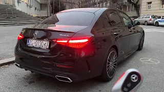 NEW Mercedes C-Class (2023) - EVENING POV test drive (COOL ambient lights & digital cockpit)