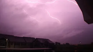 5/4/2024 Maryville, MO | Early Morning Strong Thunderstorm with Shelf Cloud & Crawler Lightning [HD]