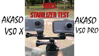 AKASO V50PRO vs V50X 4K EIS Video Stabilization Comparison Test