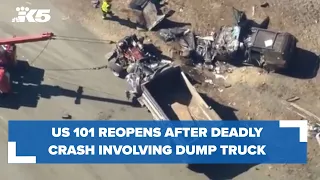 US 101 reopens after deadly crash involving dump truck