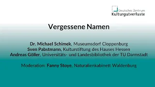 Panel 4 "Vergessene Namen" | Herbstkonferenz 2022 "Die Peripherie im Zentrum"