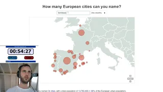 I gave myself one hour to name as many European cities as I could think of