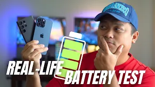 iPhone 15 Pro Max vs Galaxy S23 Ultra battery test! (Real Life Battery Test)