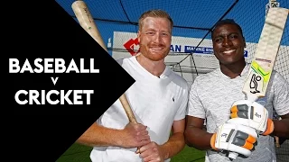 BASEBALL V CRICKET: New York Yankee Tries Out Cricket | SKY TV