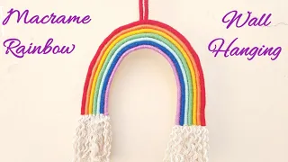 Macrame Rainbow 🌈 Wall Hanging | DIY Macrame for beginners | Easy Macrame | Room Decor | Easy Craft