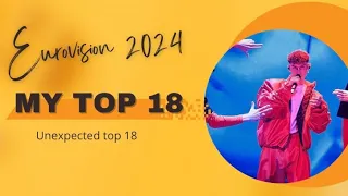 Eurovision 2024: MY UNEXPECTED TOP 18!🇸🇪| New: 🇱🇹🇩🇰🇪🇪🇲🇩