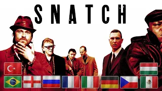 Snatch. "LONDON. LONDON? LONDON!" in different languages
