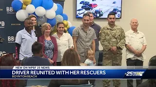 Good Samaritans who saved unconscious driver reunited with her, honored by Boynton Beach leaders