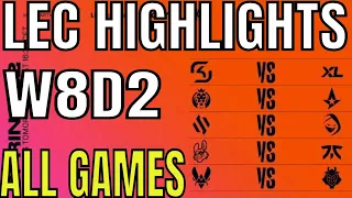 LEC Highlights ALL GAMES W8D2 Spring 2022 | Week 8 Day 2