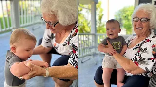 Grandparents Meet Grandchild for the First Time. Emotional Surprises.