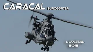4Kᵁᴴᴰ 4K UHD EC 725 Caracal Eurocopter with under it  paratroups like grapes
