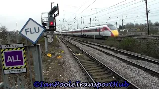 Trains at Peterborough train station (28th January 2022)