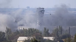Heavy fighting for Donetsk airport. Shot by militants of Novorossii. Part 1