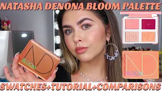 NATASHA DENONA BLOOM BLUSH & GLOW PALETTE REVIEW! (swatches,tutorial & comparisons)