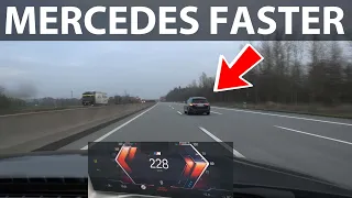 BMW i4 M50 driving at 225 km/h in Germany