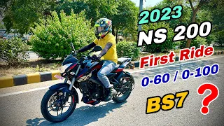 Bajaj Pulsar NS 200 New Model 2023 🔥 First Ride Experience 👉 0 to 60 😲 0 to 100+ 😱 Top Speed ❓