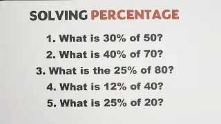 Solving Percentage Problems in Few Seconds