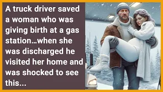 Trucker saved a pregnant woman at a gas station…when he visited her home he was shocked to see this