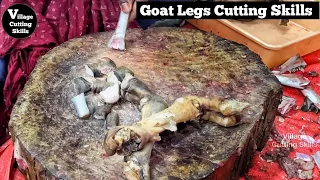 Goat legs cutting skills village style | Cutting Skills | Village Cutting Skills