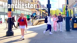 【4K】Morning walk in Manchester | April 2022 | Corporate Street to Oldham Street | Walking tour in UK