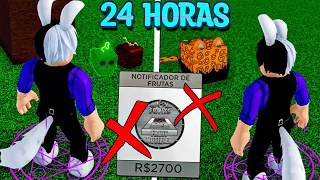 24 HORAS RASTREANDO FRUTA SEM A GAME PASS DE RASTREAR FRUTA!! - BLOX FRUITS