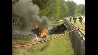 Sébastien Enjolras' fatal crash - Le Mans 1997 - Aftermath only