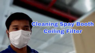 Cleaning Spray Booth Ceiling Filter | By : Mark The Painter Installer...