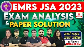 EMRS Today Exam Analysis | EMRS JSA Exam Analysis 2023 | EMRS JSA Paper Solution | Adda247