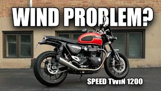 Try these adjustments for a more comfortable ride on faster speeds. Triumph Speed Twin 1200.