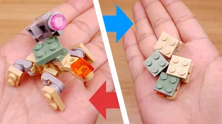 LEGO brick robot transformers tutorial - Turtle Combiner transformer mech - Gun Turtle