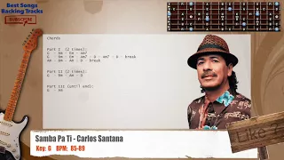 🎸 Samba Pa Ti - Carlos Santana Guitar Backing Track with chords