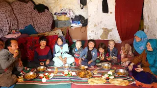 Afghanistan Mountain Village | Cooking Mutton Soup in Cave for Twin's | Village life