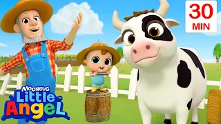 Old MacDonald Had A Farm | Little Angel | Monster Cartoon for Kids