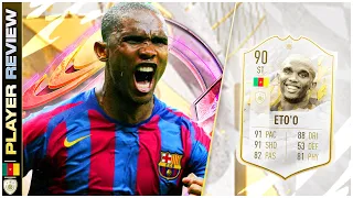 ICON 90 RATED SAMUEL ETO'O PLAYER REVIEW - FIFA 22 ULTIMATE TEAM - ABSOLUTE BEAST!!!!!!