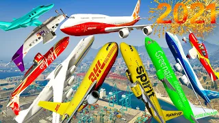 GTA V: 2021 Amazing Crazy Funny Best Every Airplanes Extreme Longer Crash and Fail Compilation