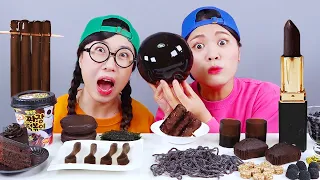 Macarrão de gelatina de comida preta Chocolate Mukbang DONA