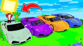 JJ and Mikey FOUND CARS PORTALS  in Minecraft ? NETHER VS END VS LAVA VS WATER PORTAL CARS!