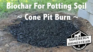 Making Charcoal With A Cone Pit For Biochar Potting Mix