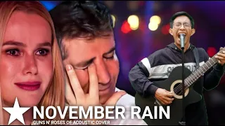 Simon Cowell Crying To Hear The Song November Rain Homeless On The Big World Stage | American 2023