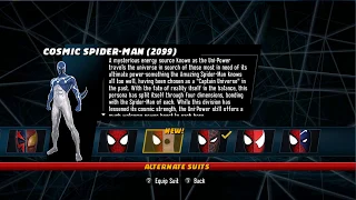 All Spiderman Suits - Spiderman Shattered Dimension