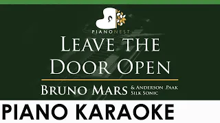 Bruno Mars, Anderson .Paak, Silk - Leave the Door Open - LOWER Key (Piano Karaoke Instrumental)