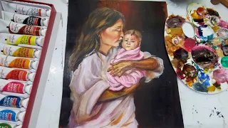 Acrylic Painting/ Mother's day drawing/ Mother & Child