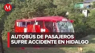 Diecinueve lesionados tras accidente de autobús de pasajeros en Molango, Hidalgo