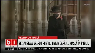 Regina Angliei prima aparitie cu masca_Stiri B1.ro_8 Noiembrie 2020