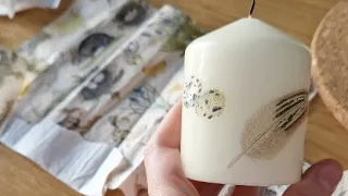 Easy Way to Decoupage Candle without Glue - DIY Easter Candle Decor - Live Stream Tutorial